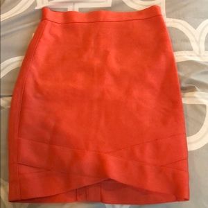 Bebe orange bodycon skirt